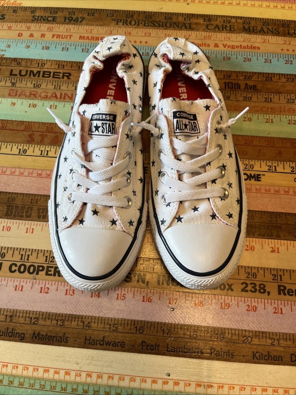 Converse Chuck Taylor All Star Shoreline Slip-On Womens 9.5 Blue Stars Patriotic